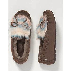 NEW EMU AUSTRALIA x ANTHROPOLOGIE GRAY LAVA AMITY MOCCASINS SLIPPERS SHOES 7